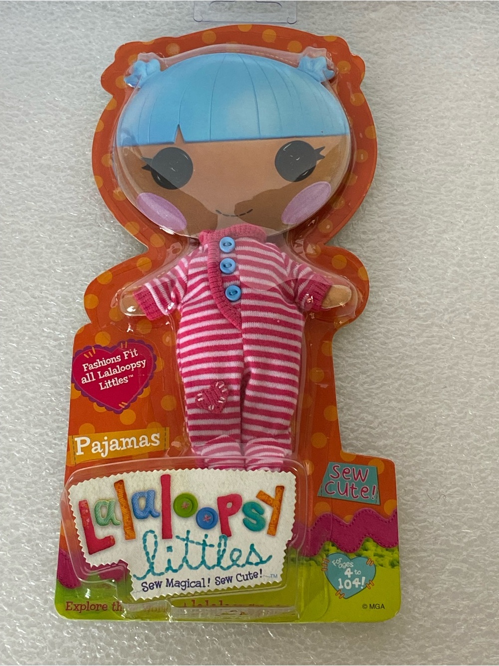 Lalaloopsy Littles Doll Fashion Pack Outfit Pink & White Pajamas For 7" Dolls